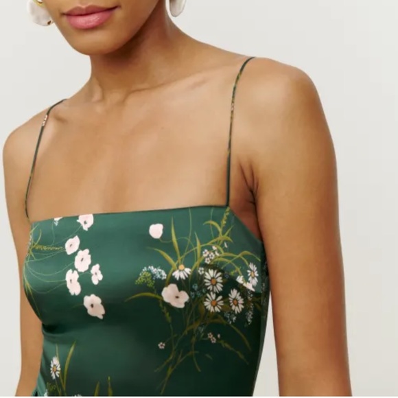 NWT Reformation Frankie Silk Dress Buena - Picture 4 of 8